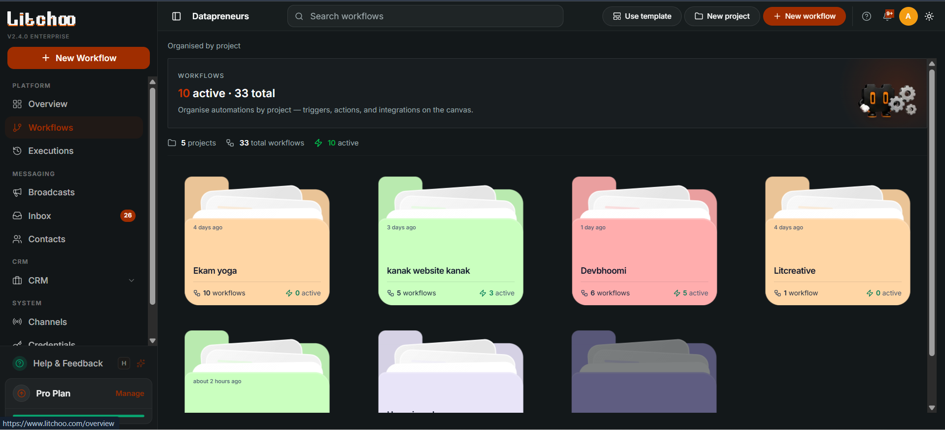 Litchoo dashboard